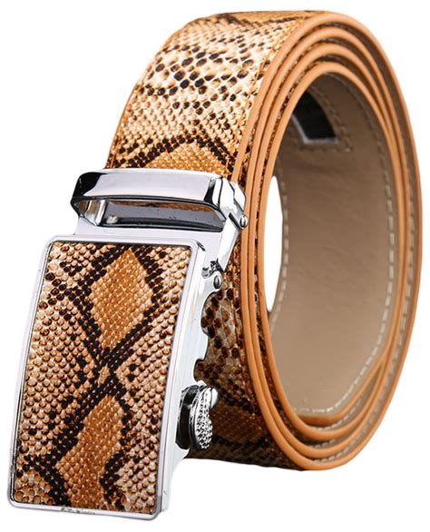 Leather belt with snake buckle 